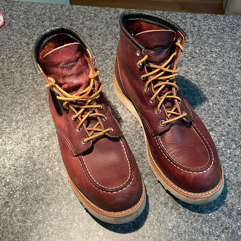 Red Wing Heritage Moc Toe boots.